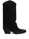 Metisse 50mm Suede Texan Boots In Black