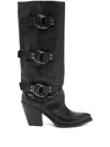 Metisse 85mm Buckle-detail Boots In Black