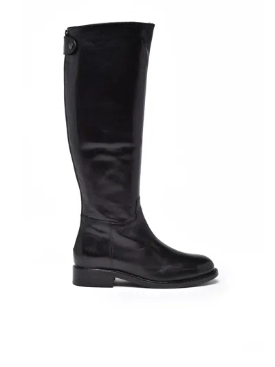Metisse Black Leather Boots