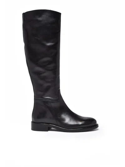 Metisse Black Leather Boots