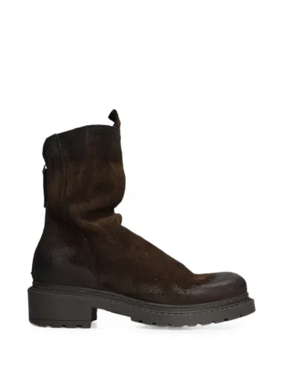 Metisse Distressed-effect Ankle Boots In Brown