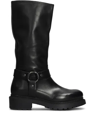 Metisse Leather Boots In Black