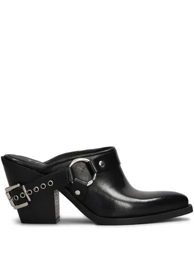 Metisse Leather Mules In Black