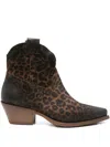 Metisse Leopard-print Boots In Burgundy