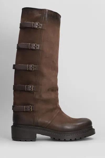 Metisse Low Heels Boots In Brown