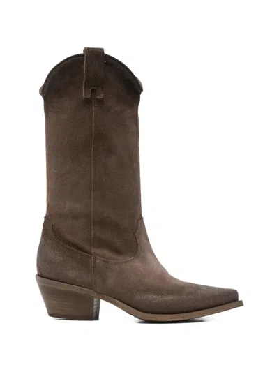 Metisse Pointed-toe Boots In Brown