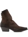 Metisse Pointed Zip Boots In Brown