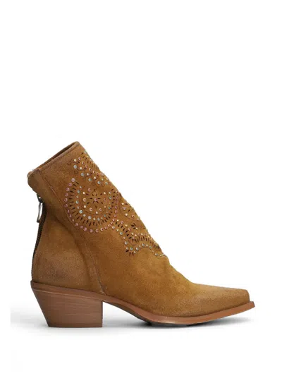 Metisse Suede Ankle Boots In Brown