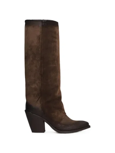 Metisse Texan Knee-high Suede Boots In Brown