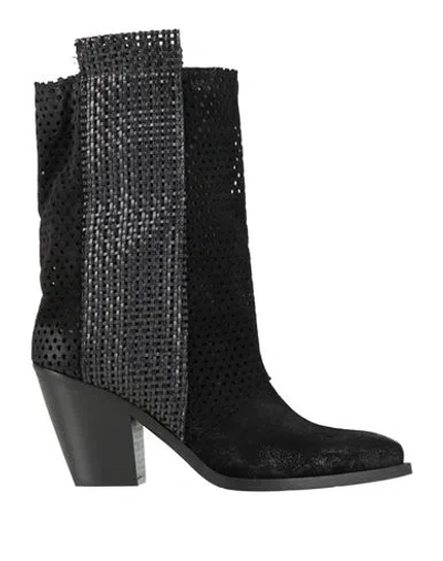 Metisse Woman Ankle Boots Black Size 11 Leather In Multi