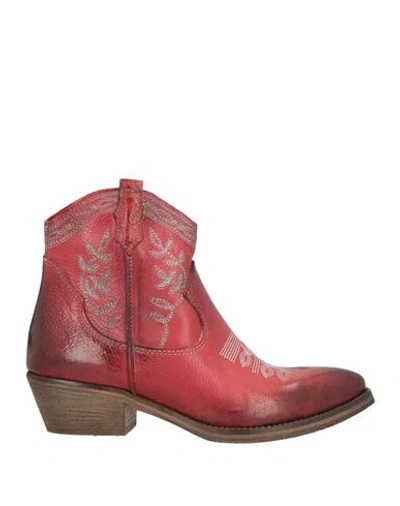 Metisse Woman Ankle Boots Brick Size 11 Leather In Red