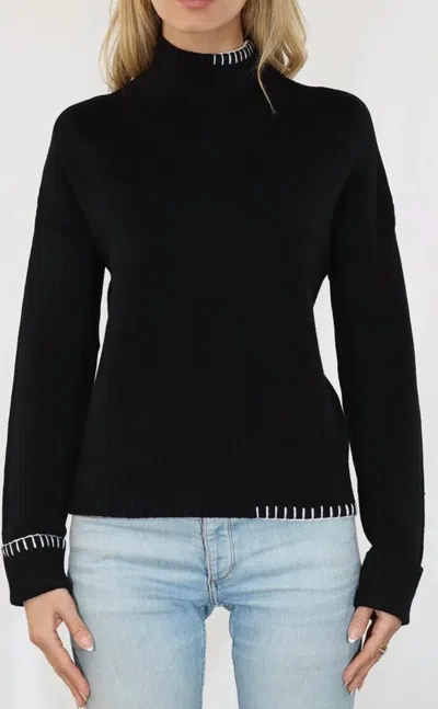 Metric Knits Cuffed Sleeve Sweater In Black
