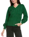 Metric Knits Diamond Jacquard Sweater In Green
