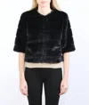 Metric Knits Faux Fur Jacket In Black In Black