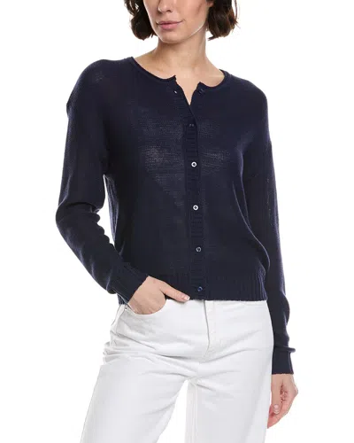 Metric Knits Linen Cardigan In Blue