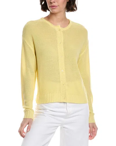 Metric Knits Linen Cardigan In Yellow