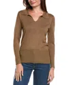 Metric Knits Polo Pullover In Brown