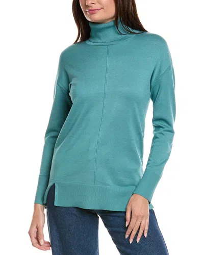 Metric Knits Turtleneck Tunic In Blue