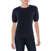 Metric Knits Womens Crochet Ribbed Knit Crewneck Sweater
