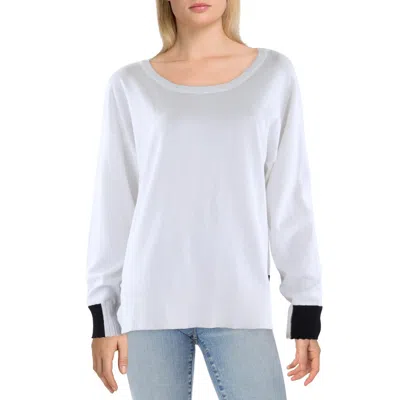Metric Knits Womens Ribbed Trim Knit Pullover Sweater