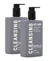 Metro Man Travel Size 100ml Cleansing Body Wash 2pk With Waterproof Travel Bag