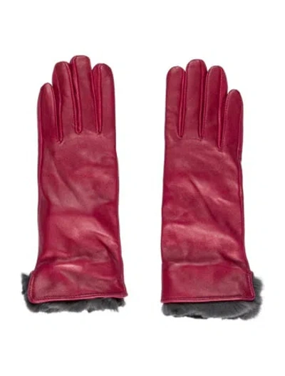 Pre-owned Metrocity Leather Gloves In Pink