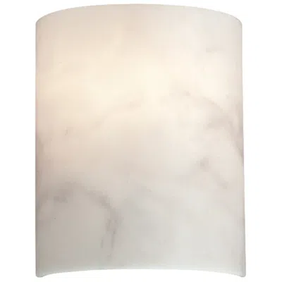 Metropolitan 1-light White Faux Alabaster Wall Sconce With Alabaster Shade In Brown