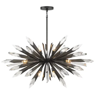 Metropolitan 42"w Elsa Midnight Graphite 12-light Chandelier