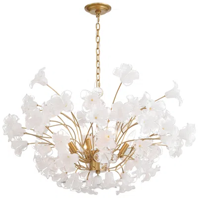 Metropolitan Bloome 36 1/2"w Legacy Brass 8-light Chandelier