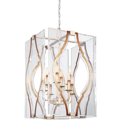 Metropolitan Brenton Cove 18"w Gold Mist Gold Leaf 8-light Foyer Pendant