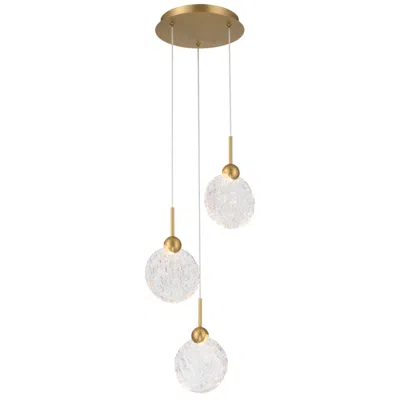 Metropolitan Briselle Led 10-in Legacy Brass Mini-pendant With Glass Shades