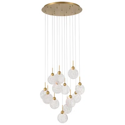 Metropolitan Briselle Led 24-in Legacy Brass Pendant With Glass Shades