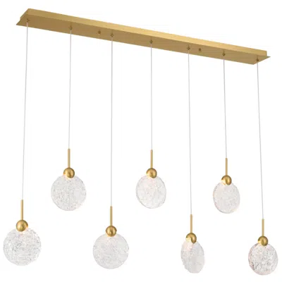 Metropolitan Briselle Led 51.25-in Brass Linear Chandelier With Glass Shade