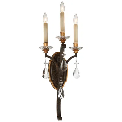 Metropolitan Chateau Nobles 3-light 11.75-in Bronze And Gold Wall Sconce In Brown