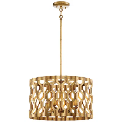 Metropolitan Coronade 18"w 4-light Pandora Gold Leaf Pendant