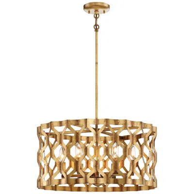 Metropolitan Coronade 22" Wide 6-light Gold Leaf Pendant Light