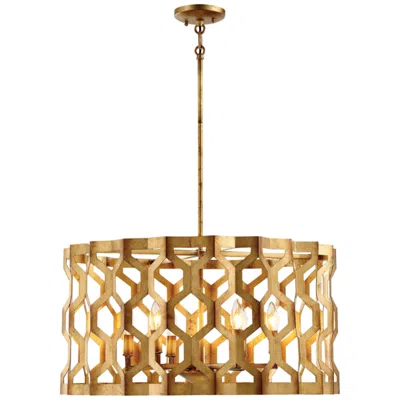 Metropolitan Coronade 26" Wide 6-light Gold Leaf Pendant Light