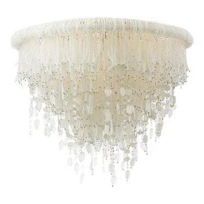 Metropolitan Crystal Reign 6-light 30.5-in Polished Nickel Flush Mount
