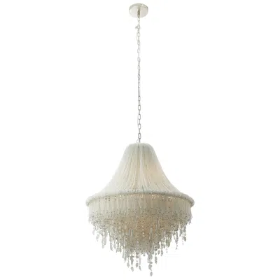 Metropolitan Crystal Reign 7-light 28.25-in Polished Nickel Pendant