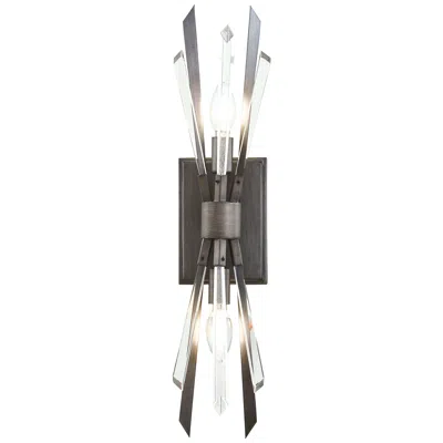 Metropolitan Elsa 2-light 7-in Midnight Graphite Wall Sconce With Shade