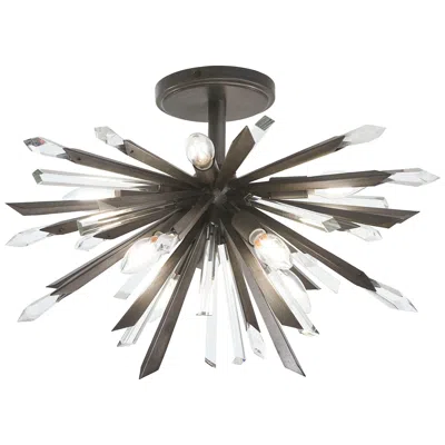 Metropolitan Elsa 8-light 23-in Midnight Graphite Semi-flush With Shade