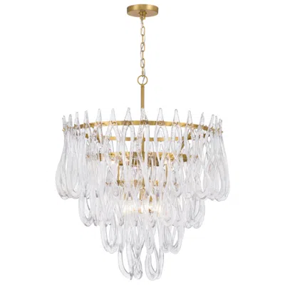 Metropolitan Glassara 10-lt 31.75-in Legacy Brass Pendant With Glass Shade