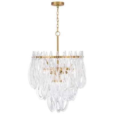 Metropolitan Glassara 6-lt 23-in Legacy Brass Pendant With Glass Shade
