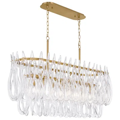 Metropolitan Glassara 8-lt 48-in Brass Linear Chandelier With Glass Shade
