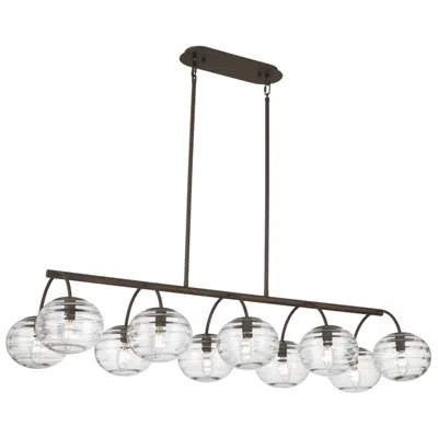 Metropolitan Lenora 10-lt 47-in Dark Bronze Linear Chandelier With Shades