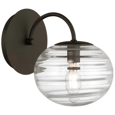 Metropolitan Lenora 1-lt 6.75-in Dark Bronze Bath Sconce With Glass Shade