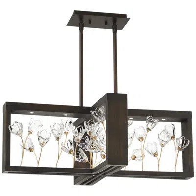 Metropolitan Maison Des Fleurs 30" Wide Bronze 4-light Led Chandelier