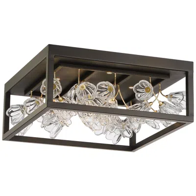 Metropolitan Maison Des Fleurs Led 19-in Regal Bronze With Gold Flush Mount