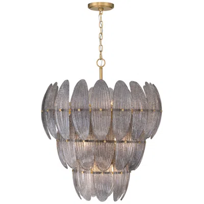 Metropolitan Marclaire 11-lt 26.5-in Brass Pendant With Grey Glass Shades