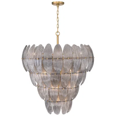 Metropolitan Marclaire 15-lt 32.75-in Brass Pendant With Grey Glass Shades